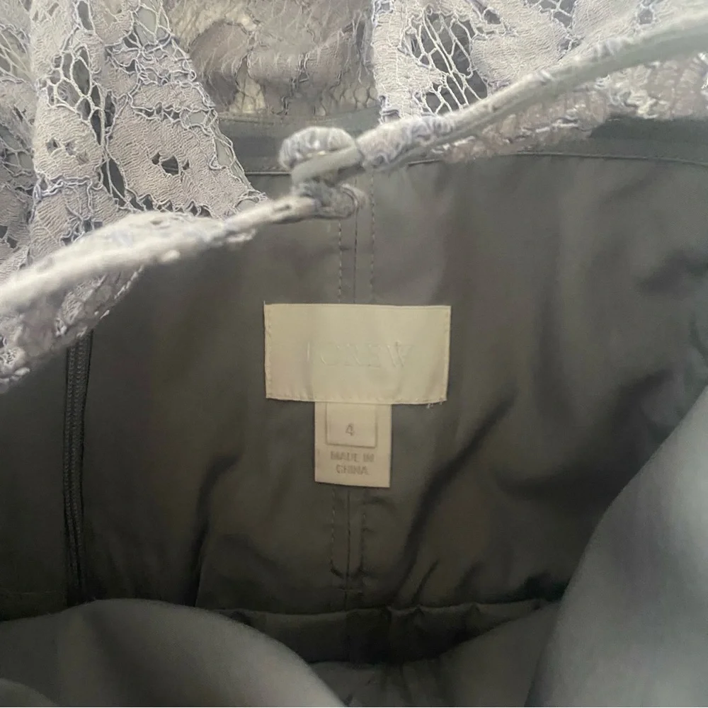 J. Crew Pamela dress Leavers lace grey size 4